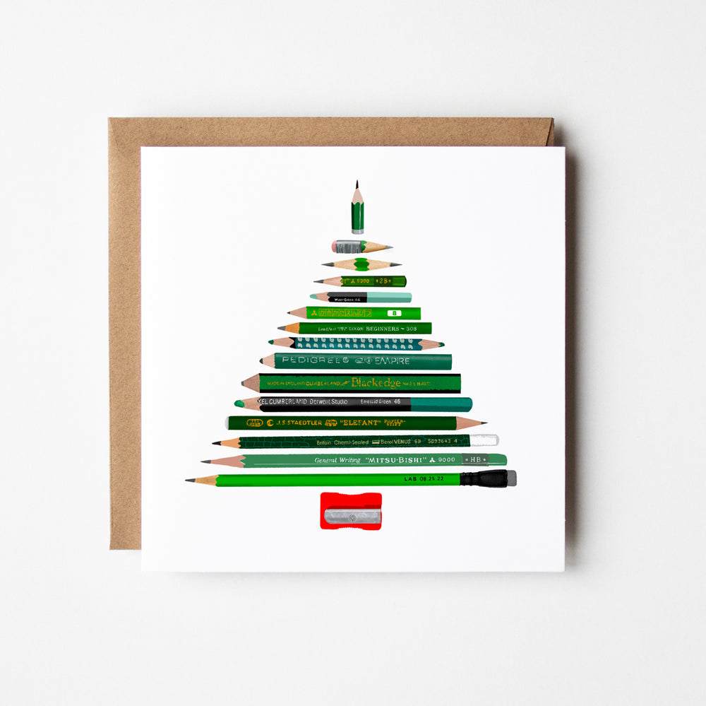 Christmas Pencils - blank greetings card