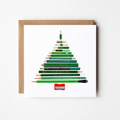 Christmas Pencils - blank greetings card
