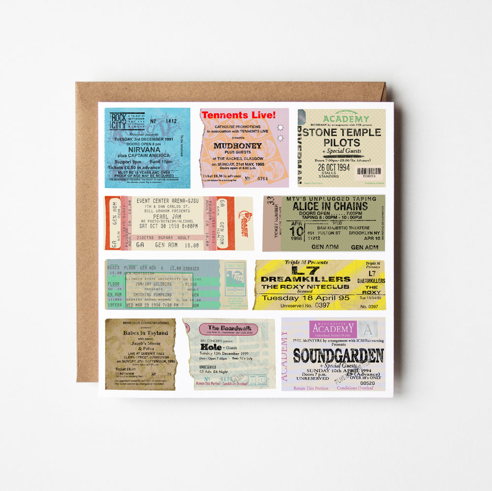 90s Grunge - blank greetings card