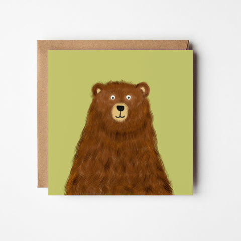 Brown Bear - blank greetings card