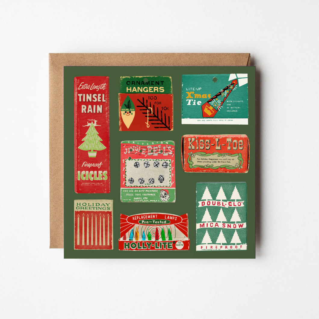 Vintage Decorations - blank Christmas card