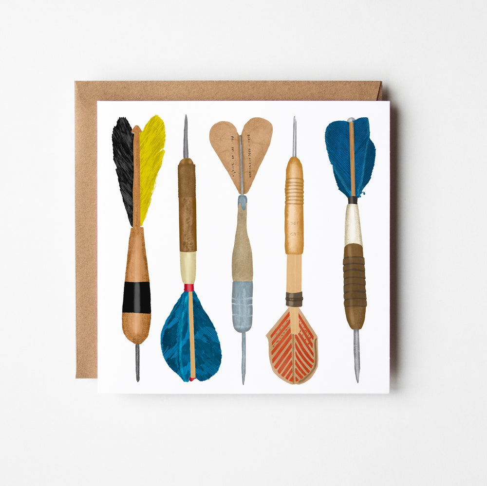 Darts - blank greetings card