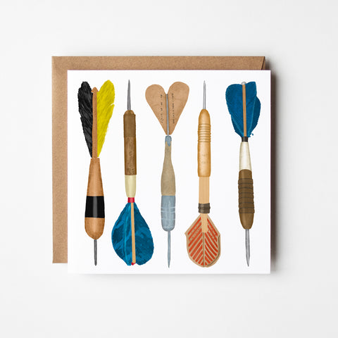 Darts - blank greetings card