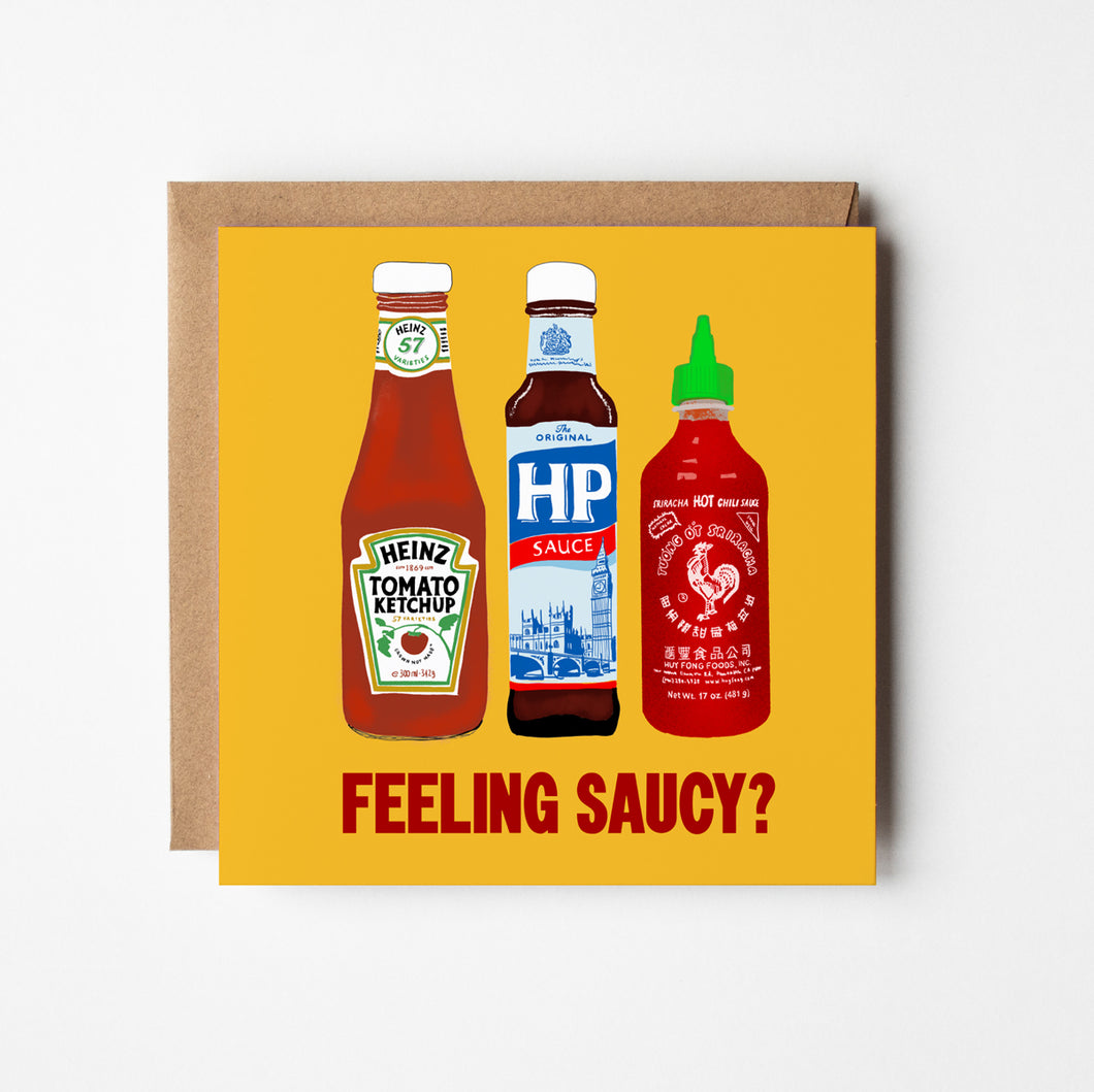 Feeling Saucy? - blank greetings card