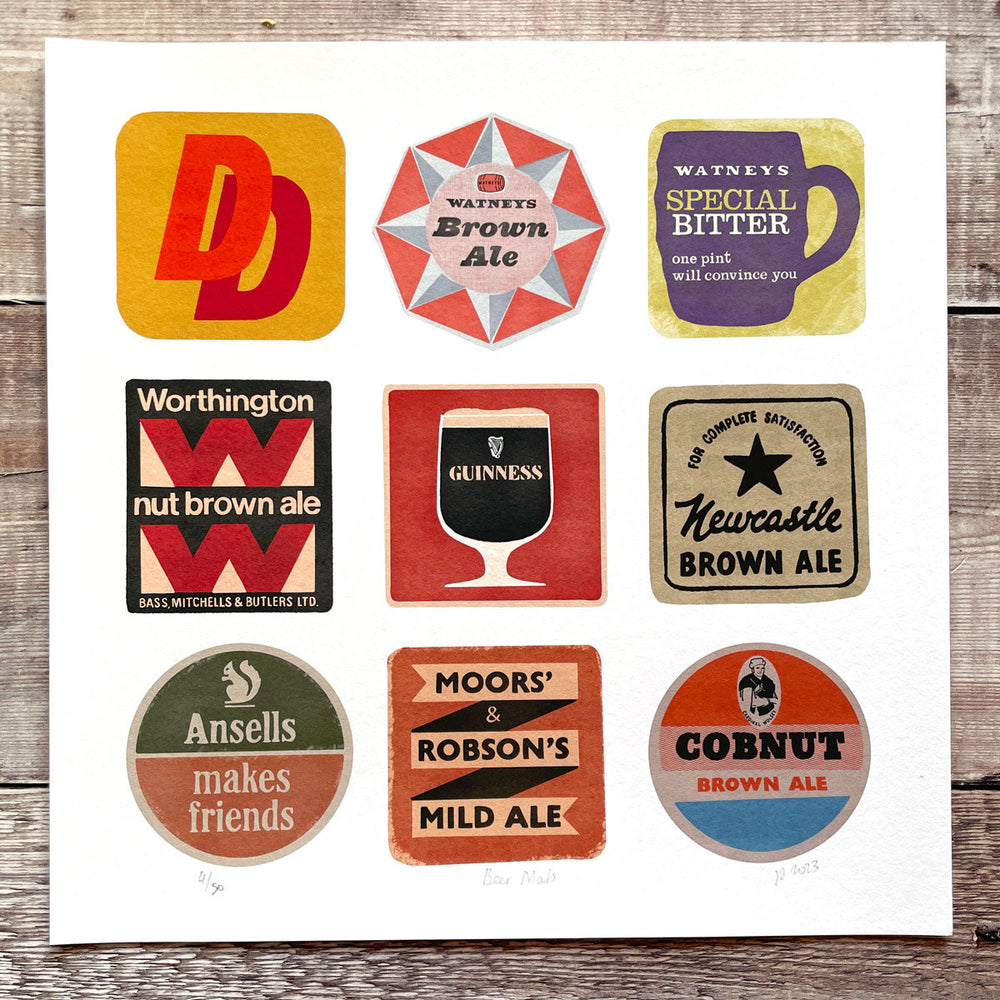 Beer Mats - limited-edition, giclee print