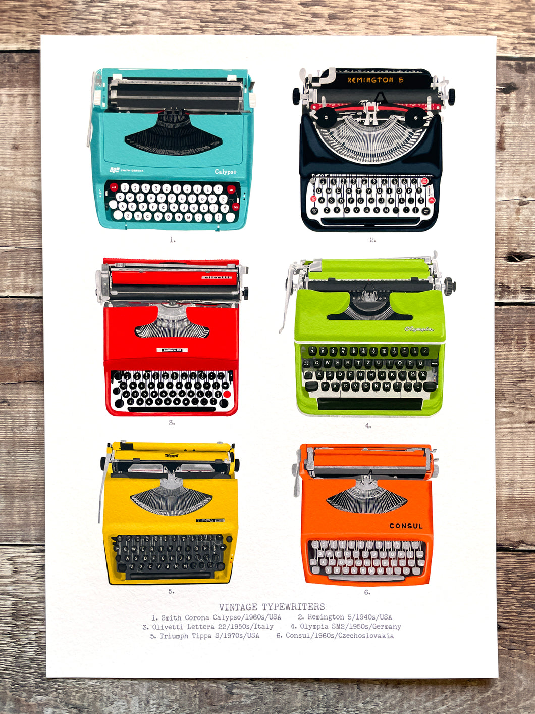 Vintage Typewriters - limited-edition, giclee print