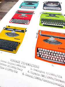 Vintage Typewriters - limited-edition, giclee print