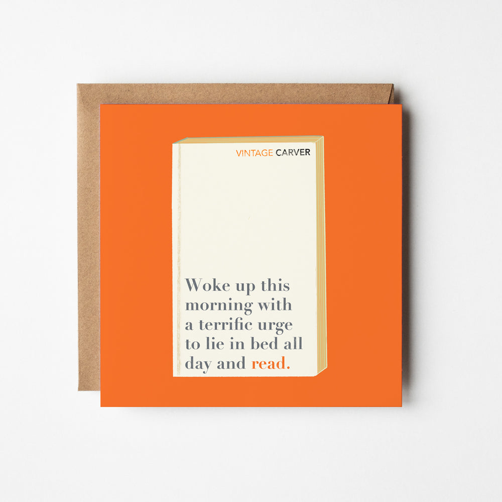 Lie in Bed - blank greetings card