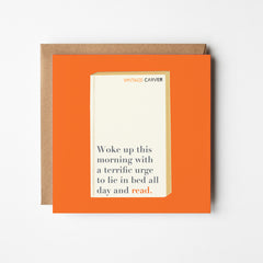 Lie in Bed - blank greetings card