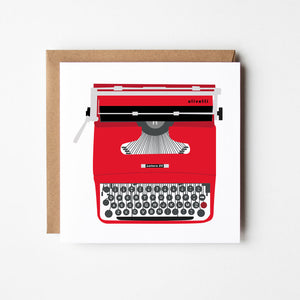 Vintage Typewriter - blank greetings card