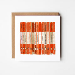 Penguin Orange - blank greetings card