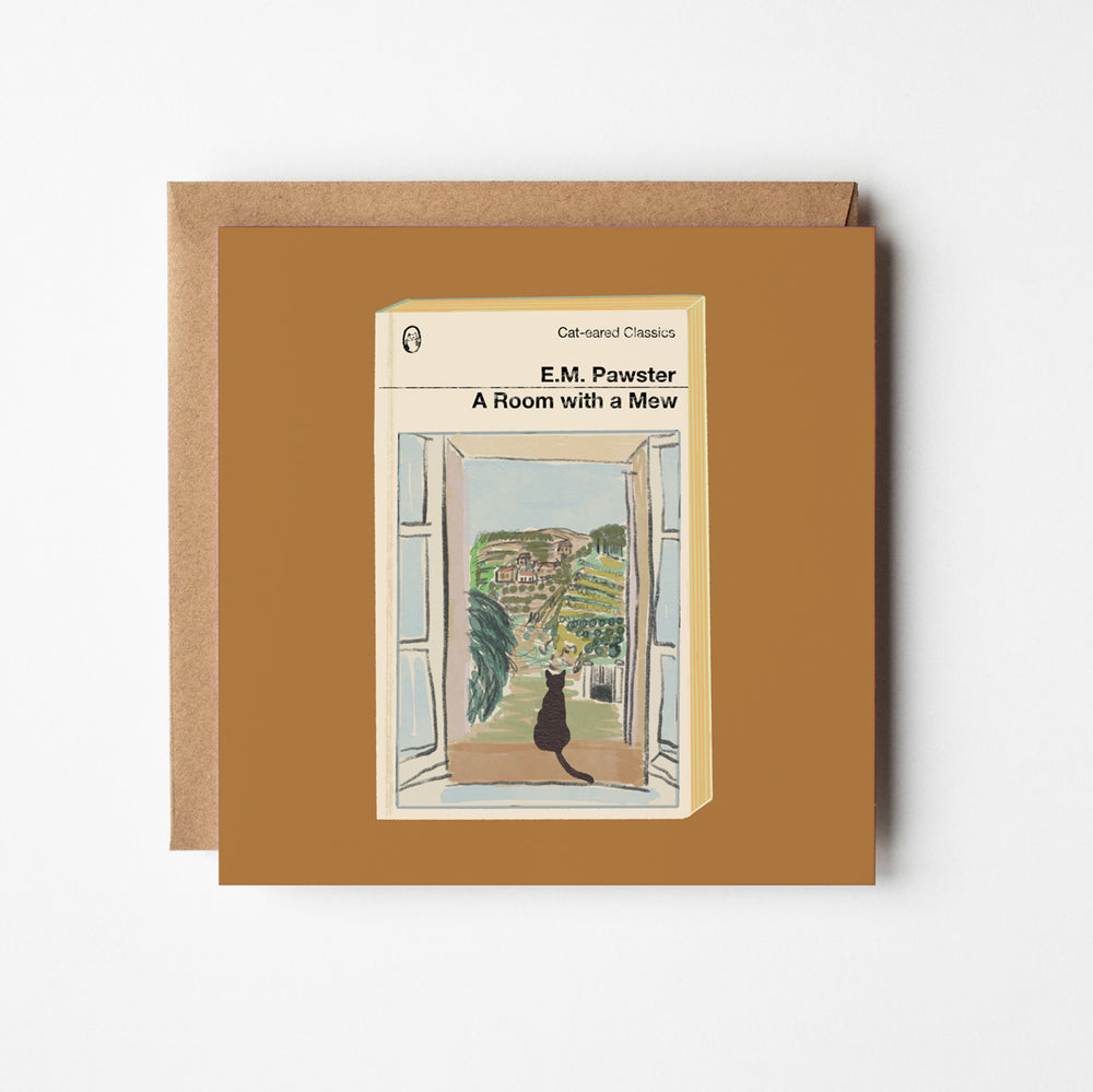 Room with a Mew - blank greetings card