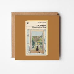 Room with a Mew - blank greetings card