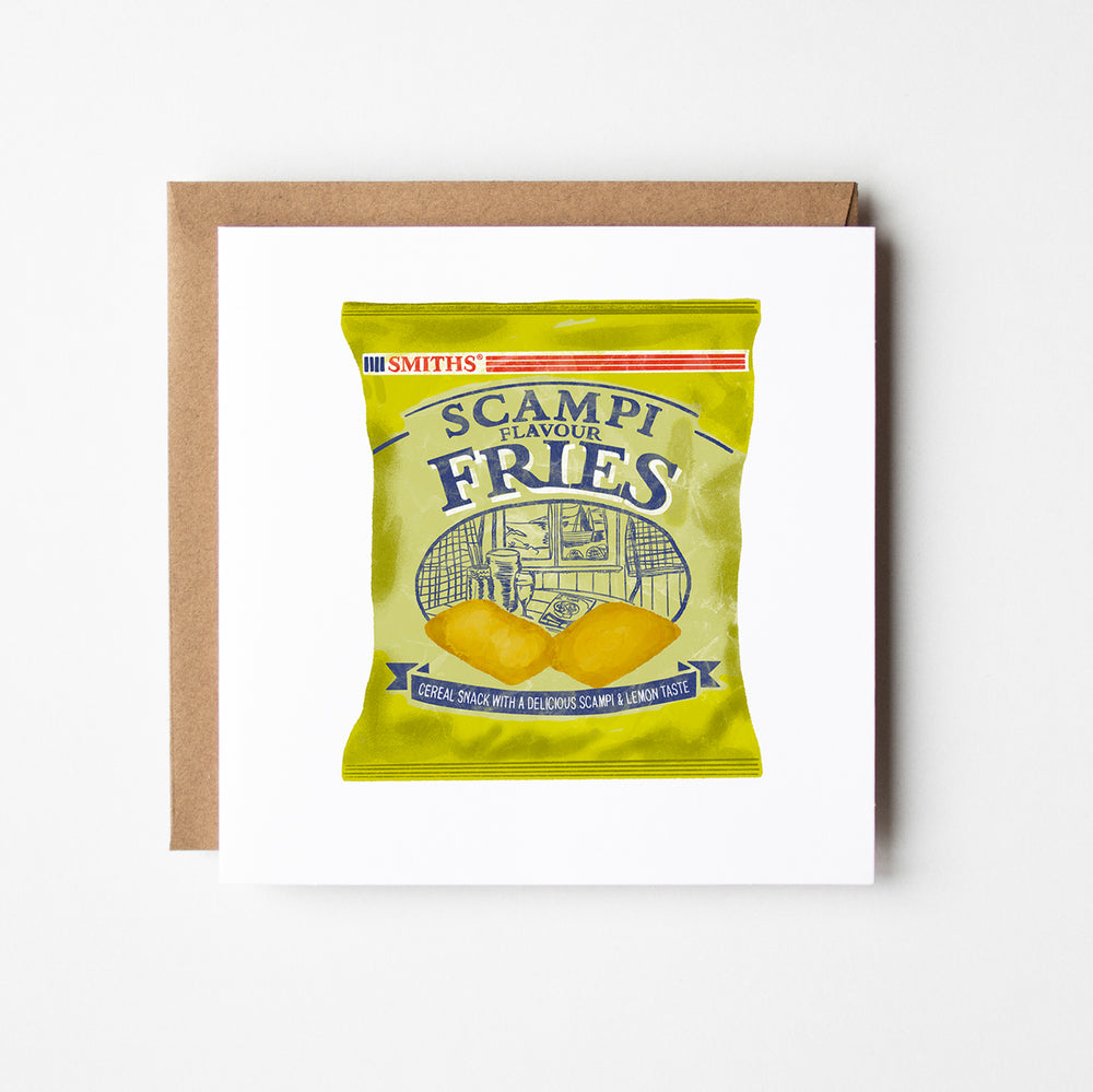 Scampi Fries - blank greetings card