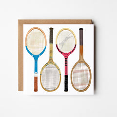 Tennis Racquets - blank greetings card