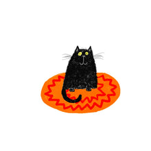 Load image into Gallery viewer, Cat on a cosmic mat - Blank Greetings card
