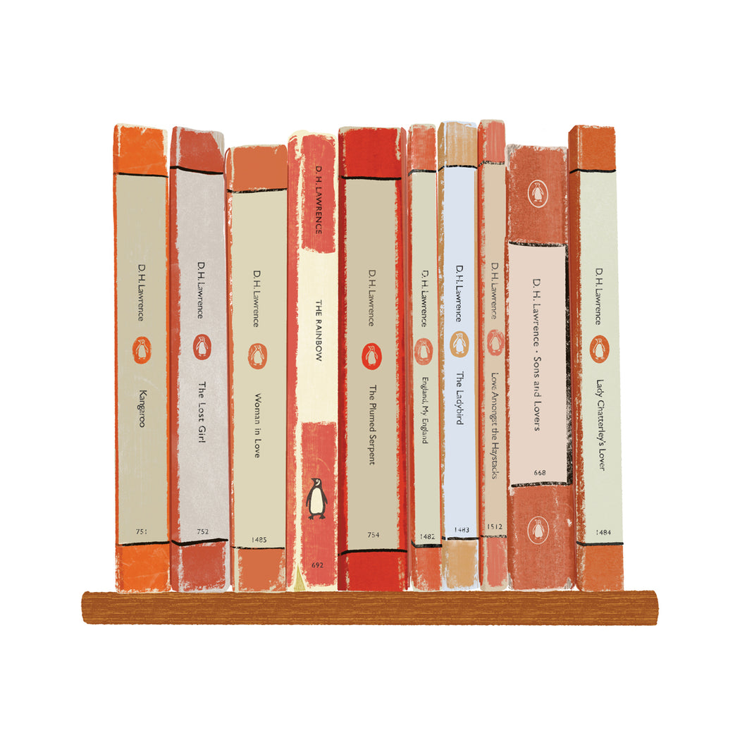 D.H. Lawrence book collection, limited-edition, Giclee print
