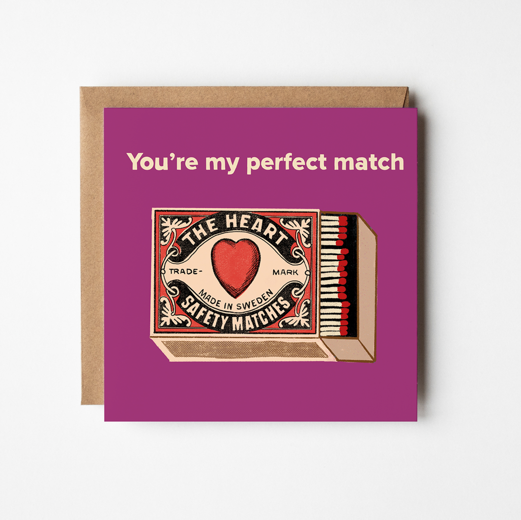 Perfect Match - blank greetings card