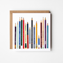 Load image into Gallery viewer, Pencils - blank greetings card

