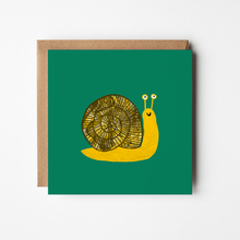 Load image into Gallery viewer, Snail - blank greetings card
