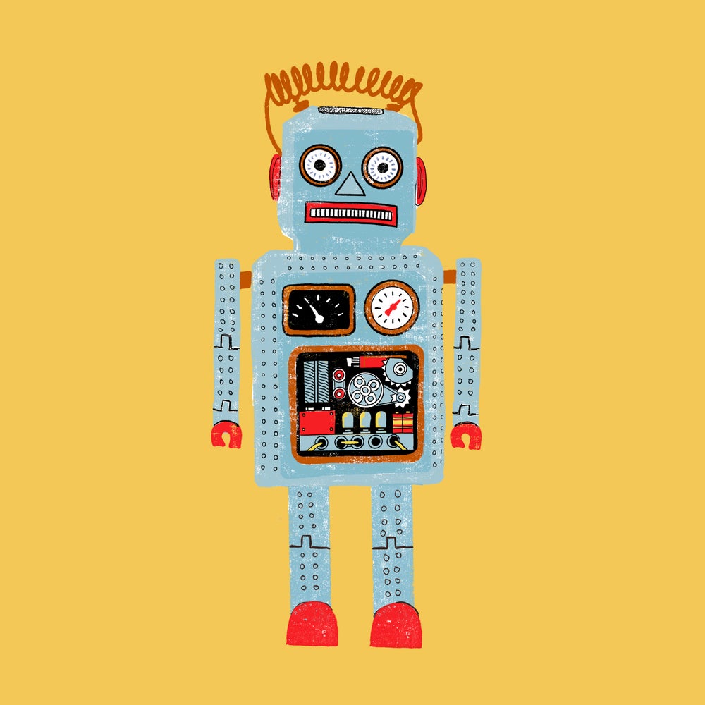 Old school robot toy store